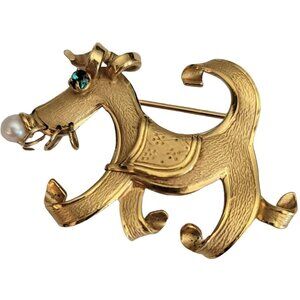Wells Vintage 1-20 12K GF Dog Schnauzer Brooch Pin, Signed M548